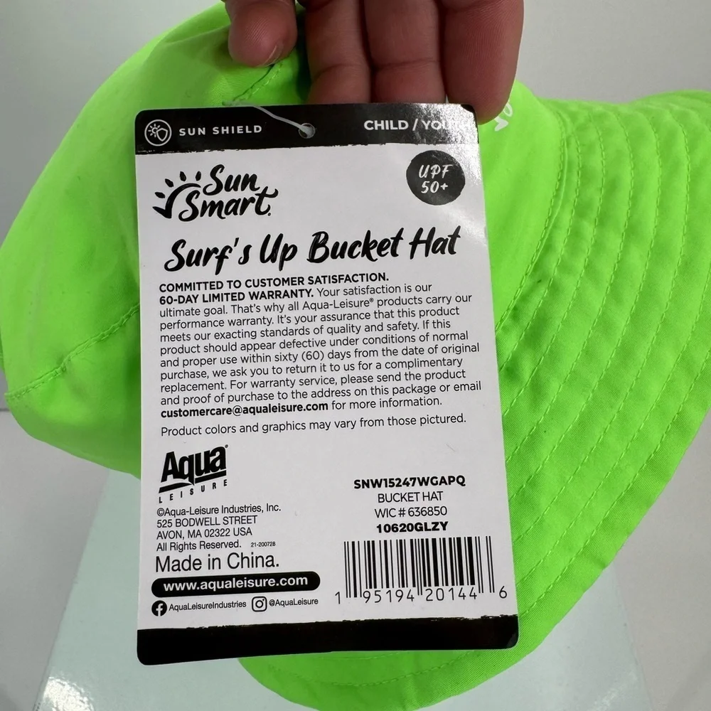 Sun Smart Kids Green Bucket Hat UPF 50+